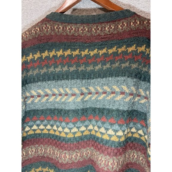 Mark & Spencer Sweater Men EU 3 Crew Neck Printed Long Sleeve 18% Wool - Picture 8 of 9